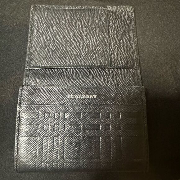 Burberry Black Nova Check Embossed Leather Bifold Wallet - Picture 3 of 7